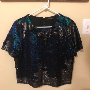 sequin crop top
